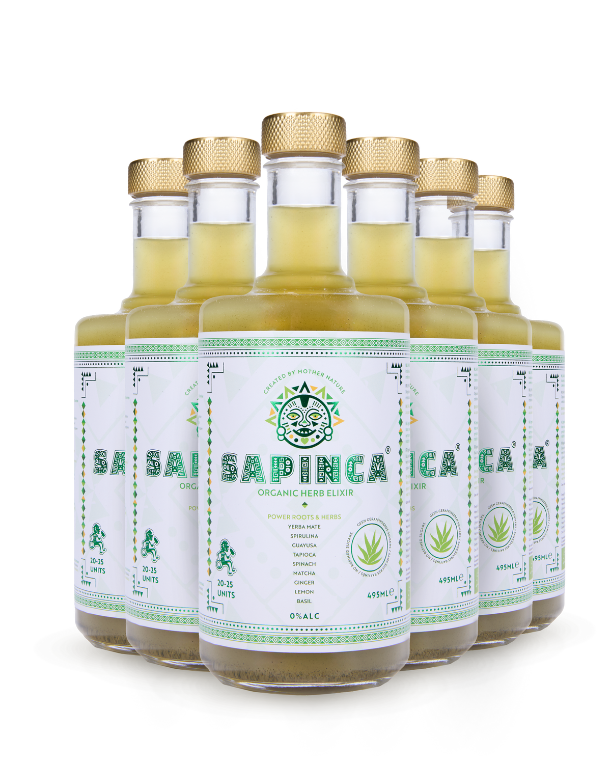 SAPINCA Organic Herb Elixir – ekologiškas žolelių gėrimas be alkoholio, 495 ml