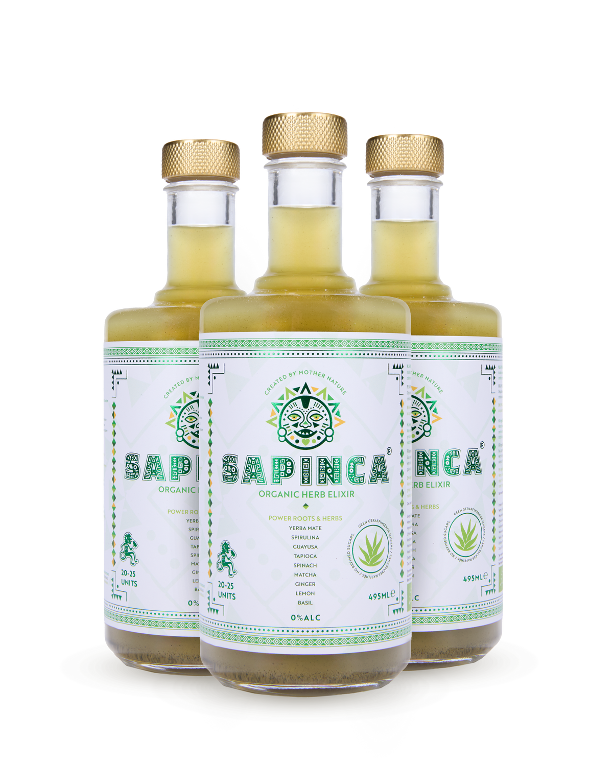 SAPINCA Organic Herb Elixir – ekologiškas žolelių gėrimas be alkoholio, 495 ml